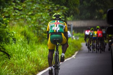 Dominica's Benjamin Daniel participates in the 2018 Organization of Eastern Caribbean States Cycling Championship in Dominica, July 1, 2018. Six OECS countries participated in the nearly 60-mile long event hosted by the DCA.